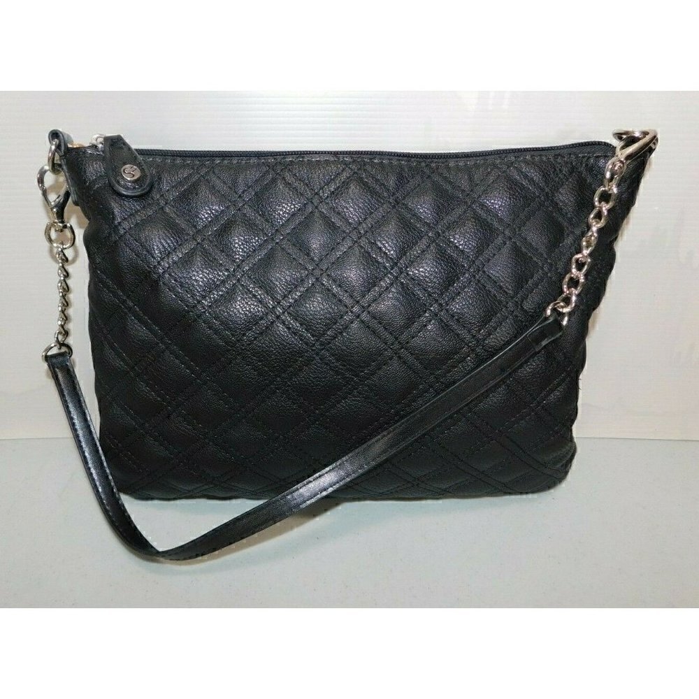 S2 satchel, shoulder bag, padded black man made materials